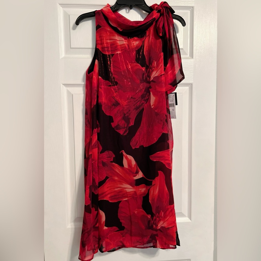 Black and red floral dress